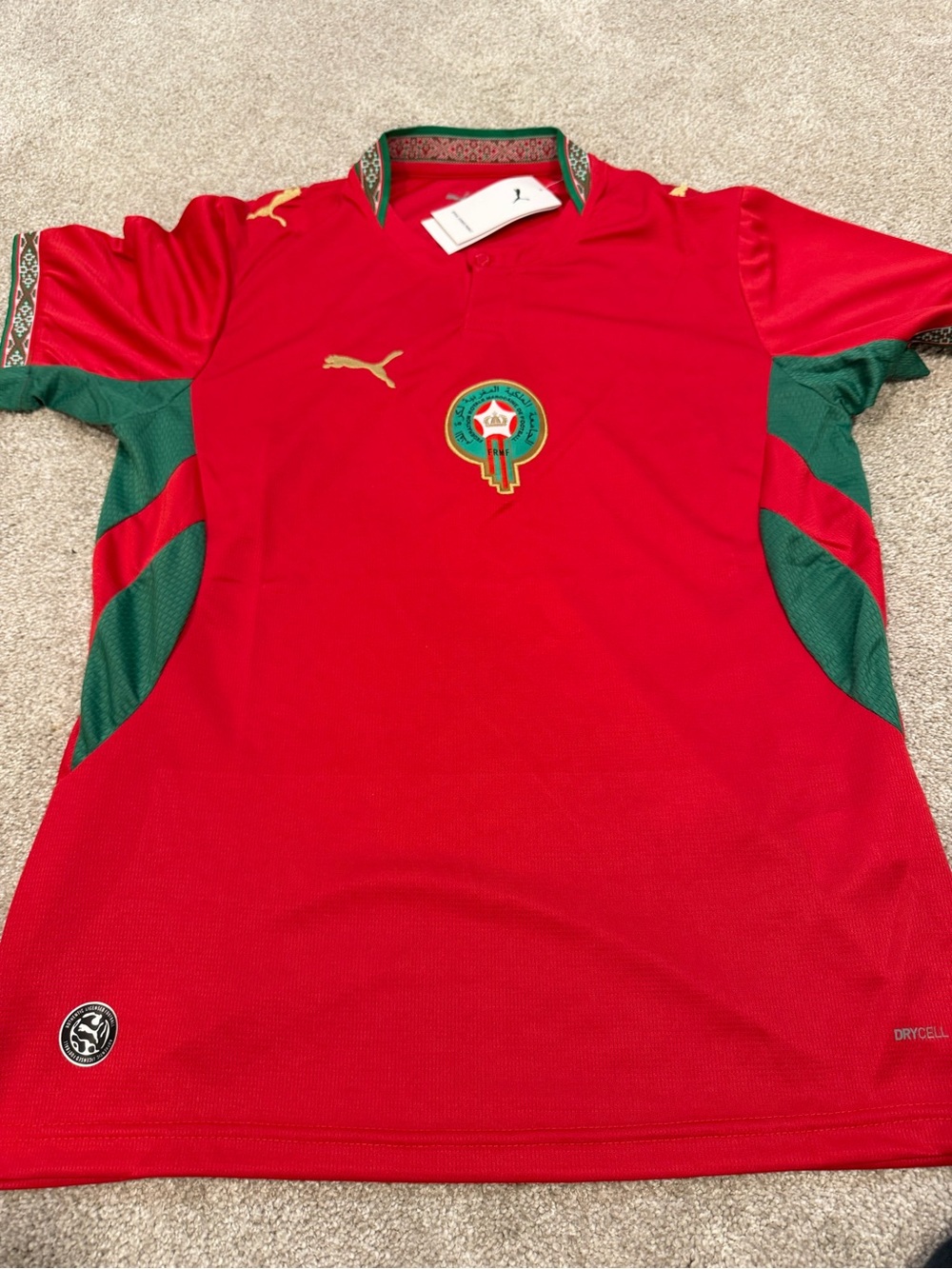 Puma men’s 2026 World Cup Morocco home slim fit jersey